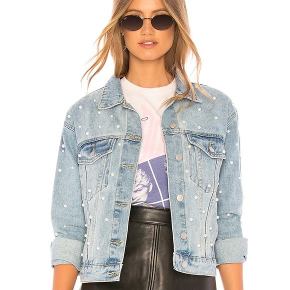 Revolve Superdown Pearl Denim Jacket - Picture 1 of 12